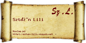 Sztán Lili névjegykártya