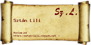Sztán Lili névjegykártya