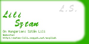 lili sztan business card