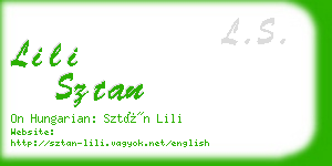 lili sztan business card